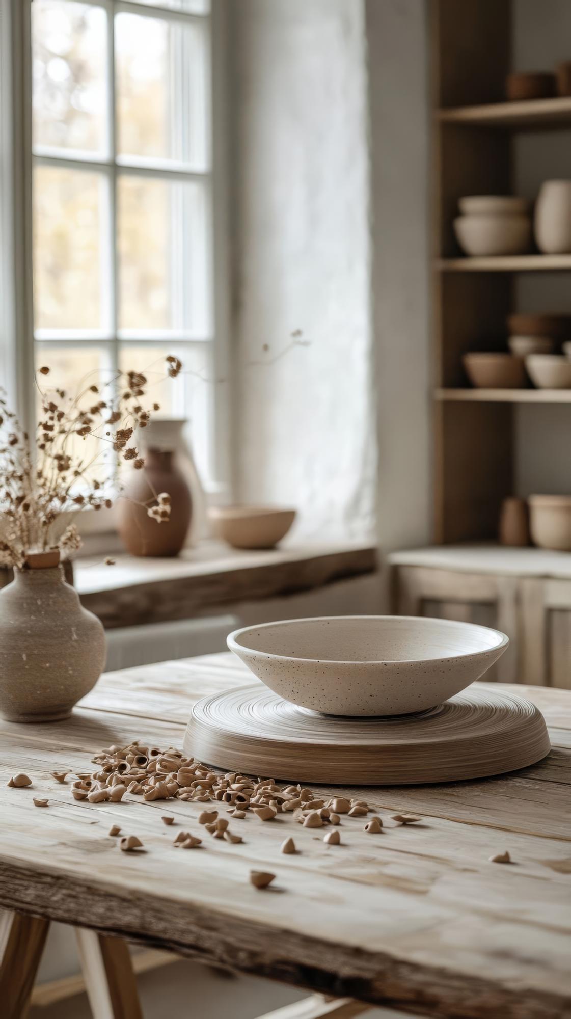 Minimal kitchen interior with natural light